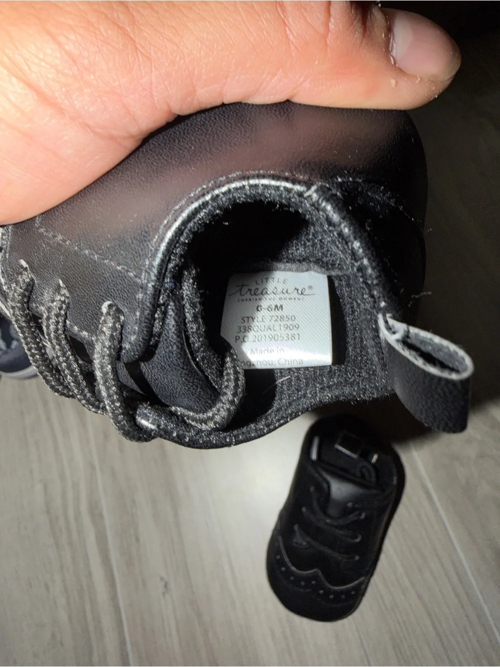 Little Treasures 0-6 months Baby Black Classic Oxford Shoes